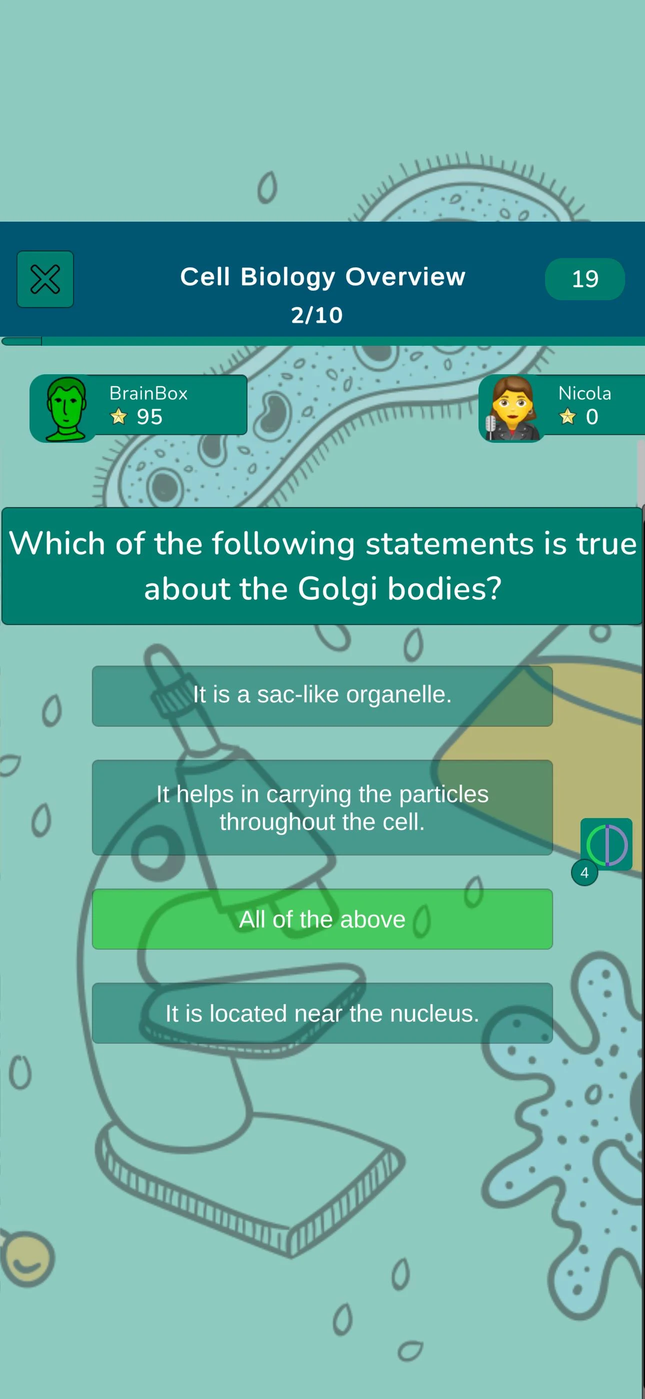 Biology Knowledge Quiz screenshot
